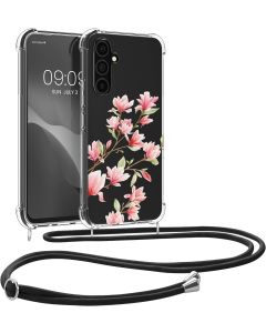 KWmobile Crossbody Silicone Case with Neck Cord Lanyard Strap (61334.01) Magnolia (Samsung Galaxy A54 5G)