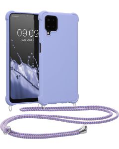 KWmobile Crossbody Silicone Case with Neck Cord Lanyard Strap (54504.108) Lavender (Samsung Galaxy A12)