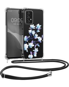 KWmobile Crossbody Silicone Case with Neck Cord Lanyard Strap (58234.07) Violet Magnolia (Samsung Galaxy A53 5G)