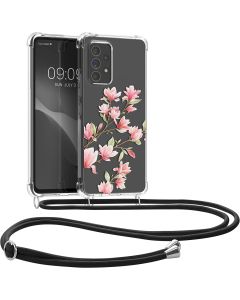 KWmobile Crossbody Silicone Case with Neck Cord Lanyard Strap (58234.02) Magnolia (Samsung Galaxy A53 5G)