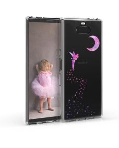 KWmobile Slim Fit Gel Case Glittery Fairy (48003.02) Θήκη Σιλικόνης Διάφανη / Ροζ (Sony Xperia 10 Plus)