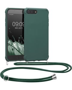 KWmobile Crossbody Silicone Case with Neck Cord Lanyard Strap (49916.80) Dark Green (iPhone 7 Plus / 8 Plus)
