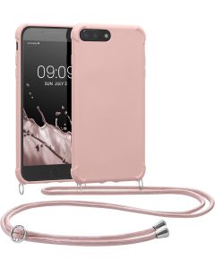 KWmobile Crossbody Silicone Case with Neck Cord Lanyard Strap (49916.154) Mother of Pearl (iPhone 7 Plus / 8 Plus)