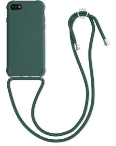 KWmobile Crossbody Silicone Case with Neck Cord Lanyard Strap (49920.80) Dark Green (iPhone 7 / 8 / SE 2020 / 2022)