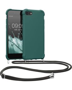 KWmobile Crossbody Silicone Case with Neck Cord Lanyard Strap (49920.78) Petrol (iPhone 7 / 8 / SE 2020 / 2022)