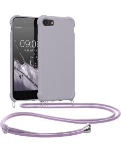 KWmobile Crossbody Silicone Case with Neck Cord Lanyard Strap (49920.192) Purple Cloud (iPhone 7 / 8 / SE 2020 / 2022)