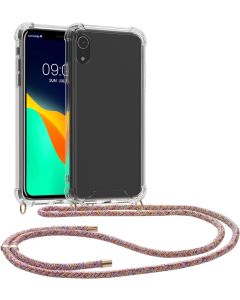 KWmobile Crossbody Silicone Case with Multicolor Neck Cord Lanyard Strap (47249.08) Διάφανη (iPhone XR)