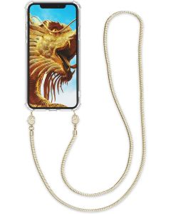 KWmobile Crossbody Silicone Case with Gold Neck Cord Lanyard Strap (49984.21) Διάφανη (iPhone X / Xs)