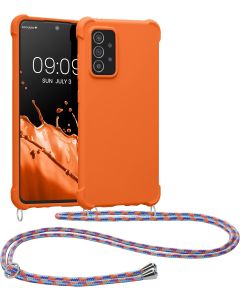 KWmobile Crossbody Silicone Case with Neck Cord Lanyard Strap (58558.203) Summer Orange (Samsung Galaxy A52 / A52s)