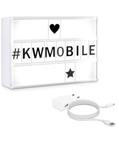 KWmobile Led Cinema Light Box (44816.02.01) Φωτεινός Πίνακας Διαστάσεων A6 (126 Black Letters & 2m USB Cable)