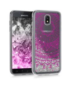 KWmobile Liquid Glitter Snowflake Indian Sun Case (42857.01) Θήκη με Χρυσόσκονη Dark Pink / Silver (Samsung Galaxy J5 2017)
