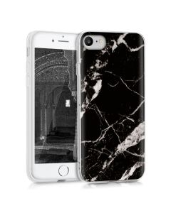 KWmobile Slim Fit Gel Case Marble Black (39459.05) Θήκη Σιλικόνης Μαύρο / Λευκό (iPhone 7 / 8 / SE 2020 / 2022)