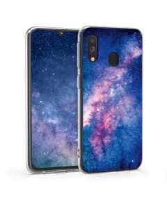 KWmobile Slim Fit Gel Case Starry Galaxy (48543.04) Θήκη Σιλικόνης  Ροζ / Μπλε (Samsung Galaxy A40)