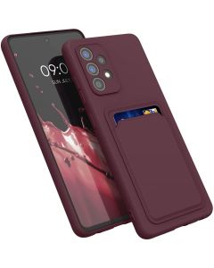 KWmobile TPU Silicone Case with Card Holder Slot (55083.190) Tawny Red (Samsung Galaxy A52 / A52s)