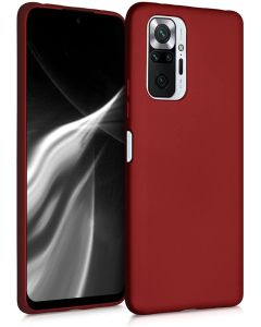 KWmobile TPU Silicone Case (54552.36) Metallic Dark Red (Xiaomi Redmi Note 10 Pro)