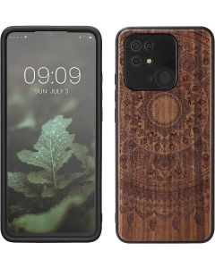 KWmobile Wooden Case Indian Sun (59468.05) Θήκη Ξύλινη Walnut (Xiaomi Redmi 10C)