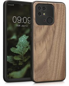 KWmobile Wooden Case (59235.18) Θήκη Ξύλινη Walnut Dark Brown (Xiaomi Redmi 10C)