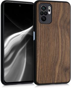 KWmobile Wooden Case (54547.18) Θήκη Ξύλινη Walnut Dark Brown (Xiaomi Redmi Note 10 / 10S / Poco M5s)