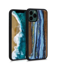 KWmobile Wooden Case Watercolor Waves (49798.02) Ξύλινη Θήκη (iPhone 11 Pro)