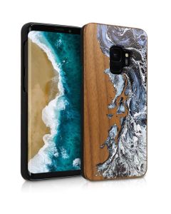 KWmobile Wooden Case Watercolor Waves (46075.01) Ξύλινη Θήκη (Samsung Galaxy S9)