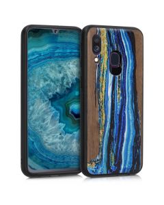 KWmobile Wooden Case Watercolor Waves (48552.02) Ξύλινη Θήκη (Samsung Galaxy A40)