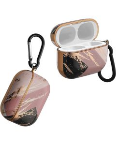 KWmobile Electroplated Marble Case (59516.01) Ανθεκτική Θήκη για Apple AirPods Pro - Pink / Plum / Gold