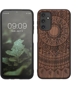 KWmobile Wooden Case Indian Sun (60817.03) Θήκη Ξύλινη Dark Brown (Samsung Galaxy A14 4G / 5G)
