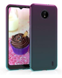 KWmobile TPU Silicone Case (54862.01) Dark Pink / Blue / Transparent (Nokia C10 / C20)