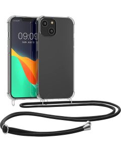 KWmobile Crossbody Silicone Case with Black Neck Cord Lanyard Strap (59108.01) Διάφανη (iPhone 14)