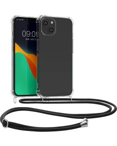 KWmobile Crossbody Silicone Case with Grey Neck Cord Lanyard Strap (59109.22) Διάφανη (iPhone 14 Plus)