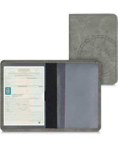 KWmobile Car Document Holder with Card Slots Navigational Compass (51695.02) Θήκη Εγγράφων Αυτοκινήτου Grey