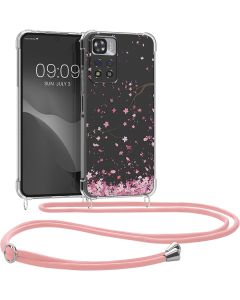 KWmobile Crossbody Silicone Case with Neck Cord Lanyard Strap (58101.01) Cherry Blossoms (Xiaomi Redmi Note 11 Pro Plus 5G)