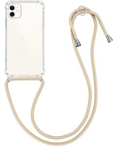 KWmobile Crossbody Silicone Case with Gold Neck Cord Lanyard Strap (49740.10) Διάφανη (iPhone 11)