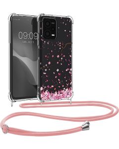 KWmobile Crossbody Silicone Case with Neck Cord Lanyard Strap (60892.01) Cherry Blossoms (Xiaomi Redmi Note 12 5G / Poco X5 5G)