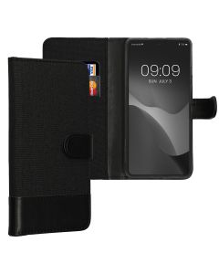 KWmobile Canvas Wallet Case (60737.73) Θήκη Πορτοφόλι με δυνατότητα Stand‏ Black (Xiaomi Redmi Note 12 Pro Plus)