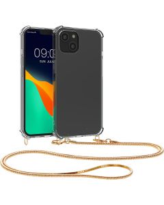 KWmobile Crossbody Silicone Case with Gold Metal Chain (59103.21) Διάφανη (iPhone 14 Plus)