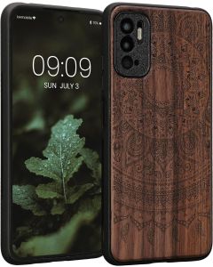 KWmobile Wooden Bamboo Case Indian Sun (56792.05) Θήκη Ξύλινη Dark Brown (Xiaomi Poco M3 Pro 5G / Redmi Note 10 5G)