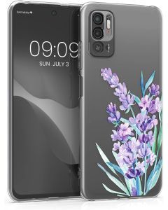 KWmobile Slim Fit Gel Case Lavender Flowers (54950.02) Θήκη Σιλικόνης Διάφανη (Xiaomi Poco M3 Pro 5G / Redmi Note 10 5G)