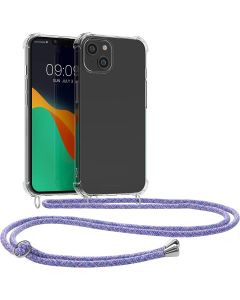 KWmobile Crossbody Silicone Case with Lavender Neck Cord Lanyard Strap (59109.108) Διάφανη (iPhone 14 Plus)