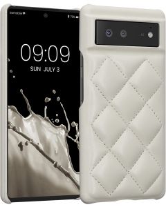 KWmobile Quilted Puffer PU Leather Case (59486.02) White (Google Pixel 6)