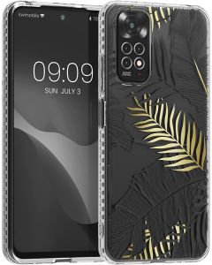 KWmobile TPU Bumper Case Palm Leaves (57822.01) Θήκη Σιλικόνης Διάφανη / Χρυσό / Γκρι (Xiaomi Redmi Note 11 / 11S 4G)