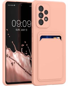 KWmobile TPU Silicone Case with Card Holder Slot (58146.199) Grapefruit Pink (Samsung Galaxy A53 5G)