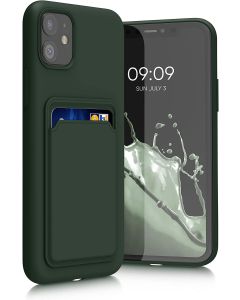 KWmobile TPU Silicone Case with Card Holder Slot (55114.80) Dark Green (iPhone 11)