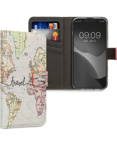 KWmobile Wallet Case Θήκη Πορτοφόλι με δυνατότητα Stand (59208.03) Travel (iPhone 14)
