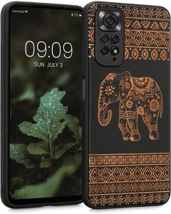 KWmobile Wooden Case Elephant (57386.04) Θήκη Ξύλινη Light Brown / Black (Xiaomi Redmi Note 11 / 11S 4G)