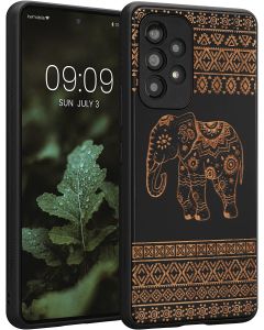 KWmobile Wooden Case Elephant (58317.08) Θήκη Ξύλινη Brown / Black (Samsung Galaxy A53 5G)
