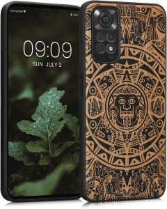 KWmobile Wooden Case Mayan Calendar (57386.06) Θήκη Ξύλινη Light Brown / Black (Xiaomi Redmi Note 11 / 11S 4G)