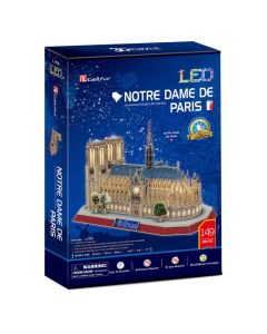 Cubic Fun L173h Notre Dame de Paris with LED 3D Puzzle 149 Pcs