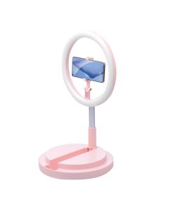 Ring Light Phone Stand Holder with LED Lamp Βάση Smartphone με Φωτισμό Led 12'' - Pink

