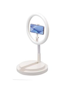 Ring Light Phone Stand Holder with LED Lamp Βάση Smartphone με Φωτισμό Led 12'' - Silver
